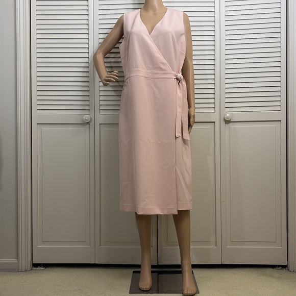 NWT Lafayette 148 Macaroon Pink Wrap Dress Size 10 - Picture 1 of 11